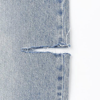 【LTXC】破洞牛仔寬腿褲