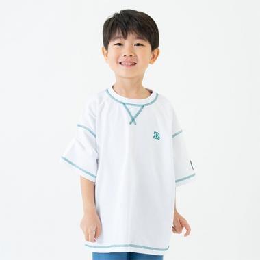 【純棉100%】拼色縫線寬鬆短袖T恤