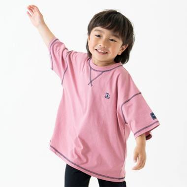 【純棉100%】拼色縫線寬鬆短袖T恤