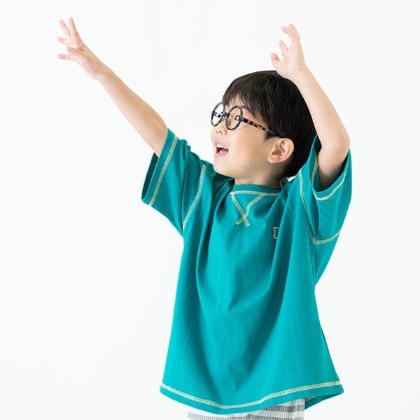 【純棉100%】拼色縫線寬鬆短袖T恤