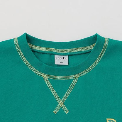 【純棉100%】拼色縫線寬鬆短袖T恤