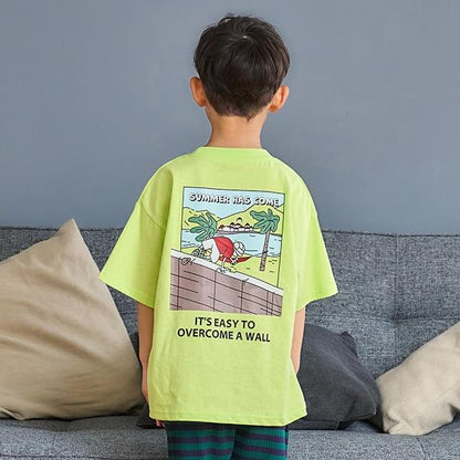 【純棉100%】【365D.】夏日暢享印花寬鬆短袖T恤