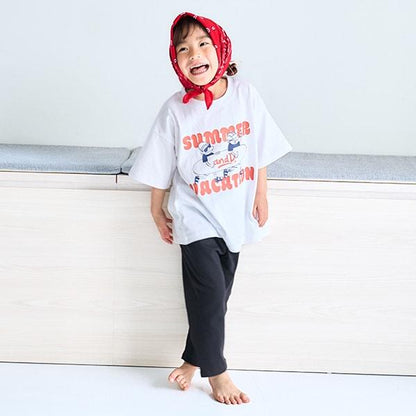 【純棉100%】【365D.】夏日暢享印花寬鬆短袖T恤