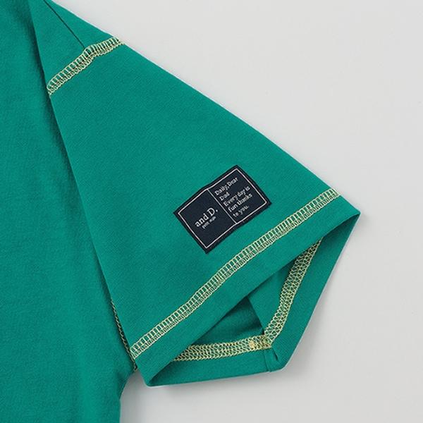 【純棉100%】拼色縫線寬鬆短袖T恤