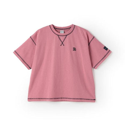【純棉100%】拼色縫線寬鬆短袖T恤