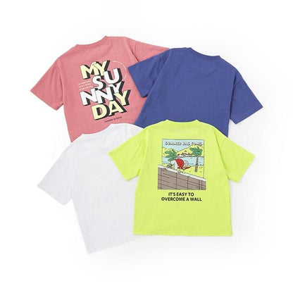 【純棉100%】【365D.】夏日暢享印花寬鬆短袖T恤