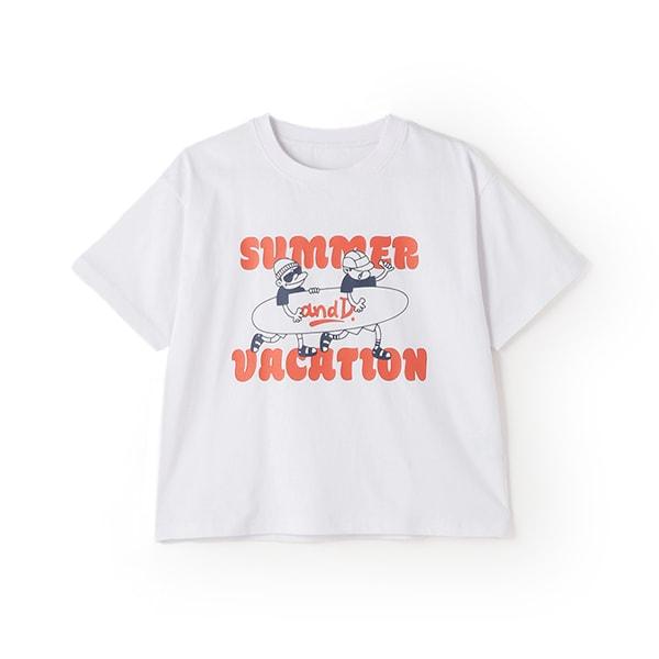 【純棉100%】【365D.】夏日暢享印花寬鬆短袖T恤