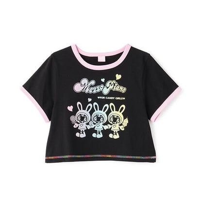 復刻♪ 彩虹貝莉醬拼色邊T恤