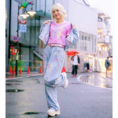 復刻♪ 彩虹貝莉醬拼色邊T恤