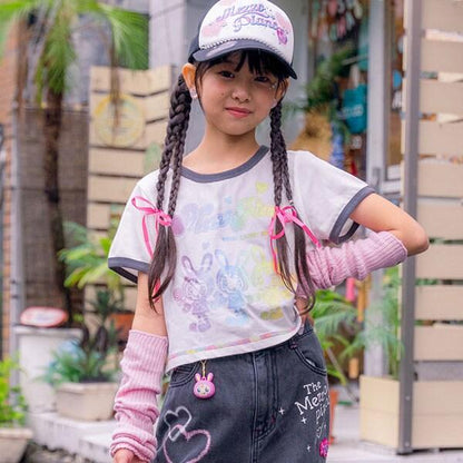 復刻♪ 彩虹貝莉醬拼色邊T恤
