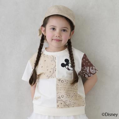 【《迪士尼》】拼接短袖T恤