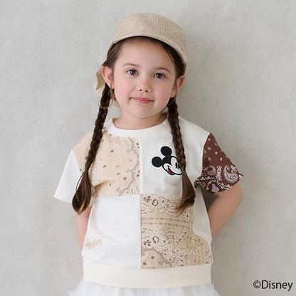 【《迪士尼》】拼接短袖T恤
