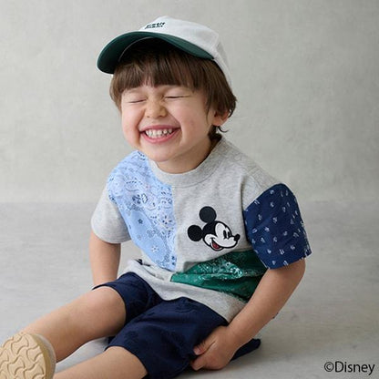 【《迪士尼》】拼接短袖T恤