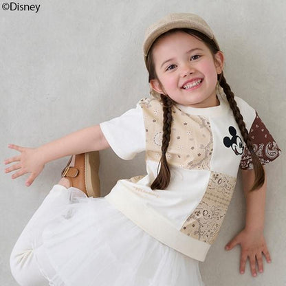 【《迪士尼》】拼接短袖T恤