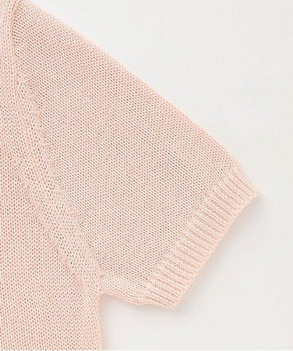 鏈條刺繡字母短袖針織衫【韓國時尚】