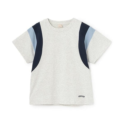 【接觸冷感】袖部拼色T恤（青少年款）