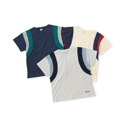 【接觸冷感】袖部拼色T恤（青少年款）