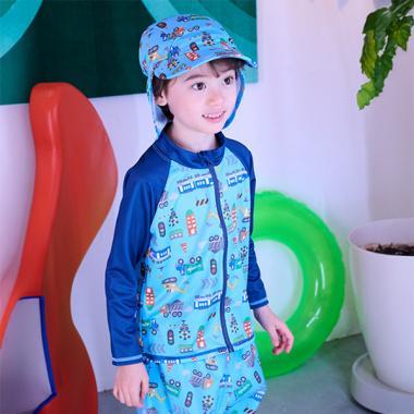 【SWIM】交通工具圖案長袖防曬衣