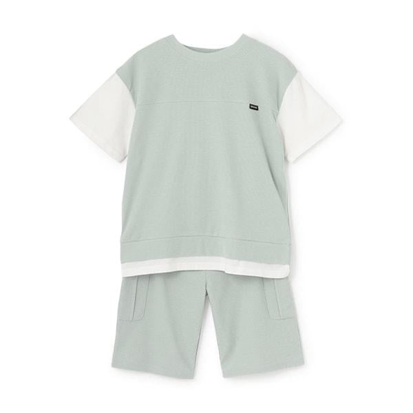 【接觸冷感】拼接休閒套裝（青少年）