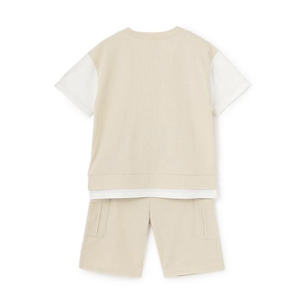【接觸冷感】拼接休閒套裝（青少年）