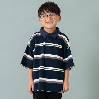 【爸爸同款】兒童翻領橄欖球短袖T恤