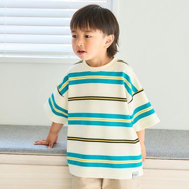 波紋條紋寬鬆短袖T恤