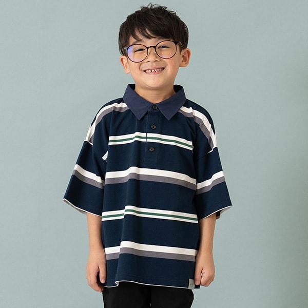 【爸爸同款】兒童翻領橄欖球短袖T恤