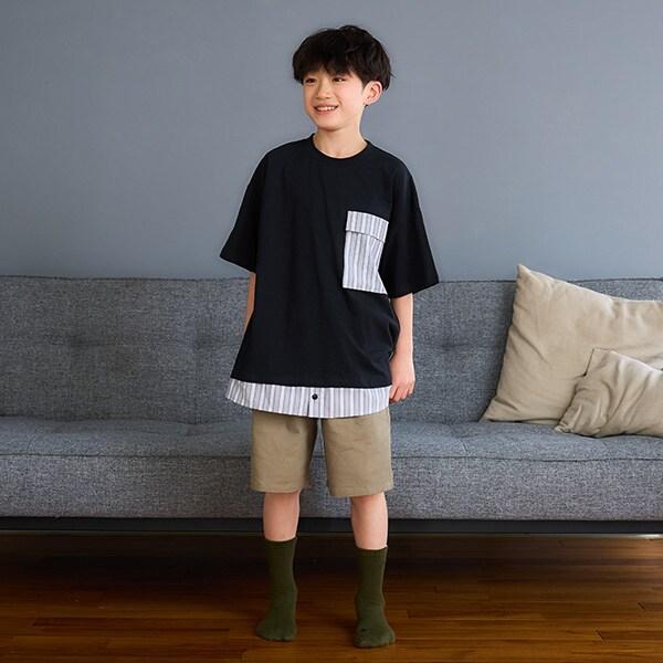 層疊風格寬鬆大碼短袖T恤