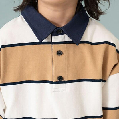 【爸爸同款】兒童翻領橄欖球短袖T恤