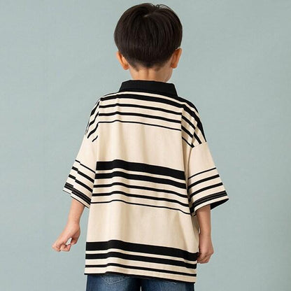 【爸爸同款】兒童翻領橄欖球短袖T恤