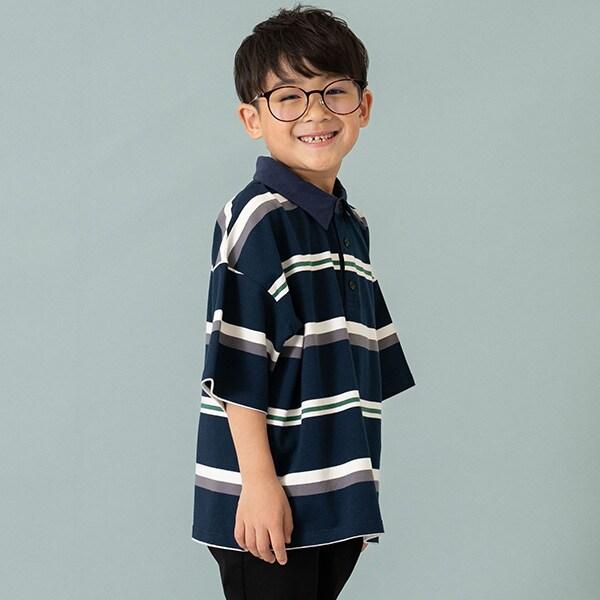 【爸爸同款】兒童翻領橄欖球短袖T恤