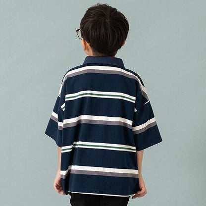 【爸爸同款】兒童翻領橄欖球短袖T恤