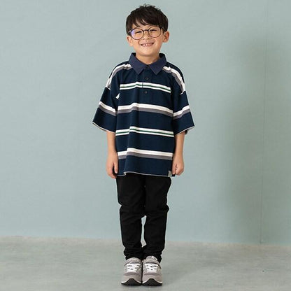 【爸爸同款】兒童翻領橄欖球短袖T恤