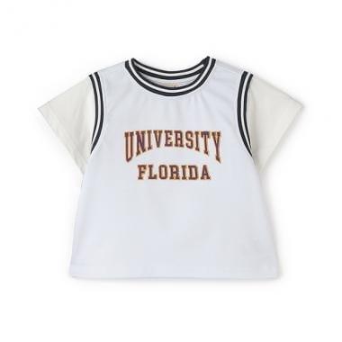 【接觸冷感】拼接款短袖T恤