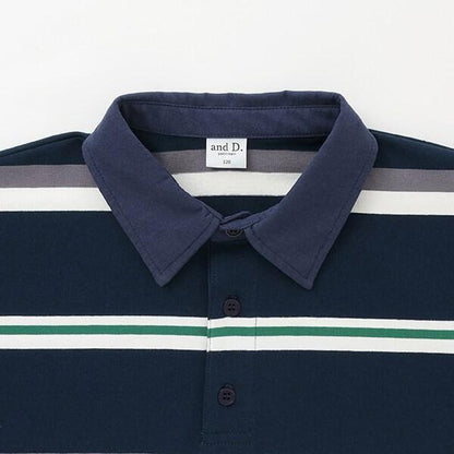 【爸爸同款】兒童翻領橄欖球短袖T恤