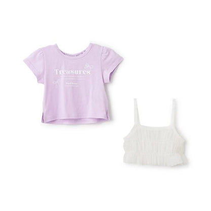 吊帶薄紗胸衣×短袖T恤