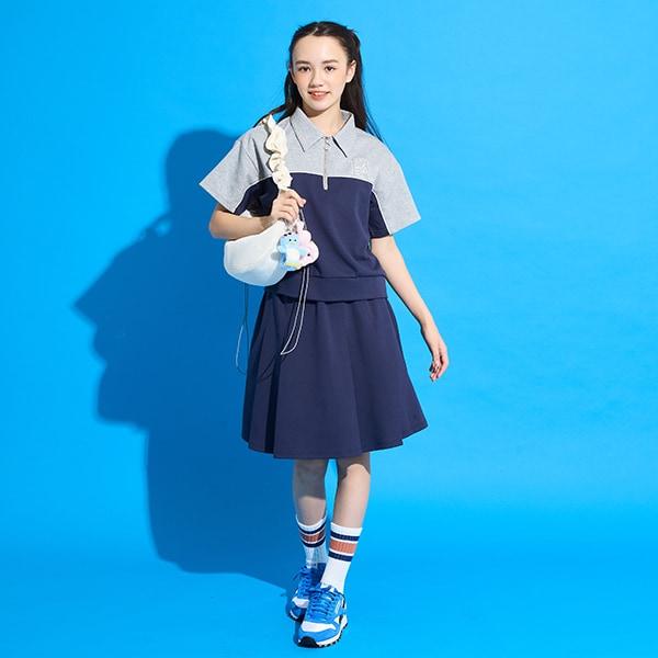 【AMI】拼色半拉鍊套裝