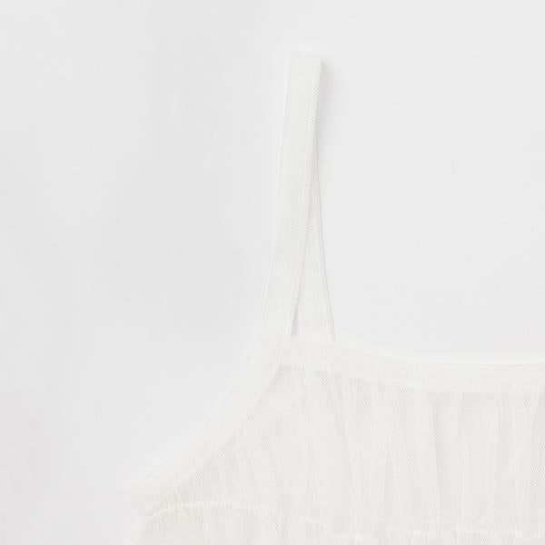 吊帶薄紗胸衣×短袖T恤