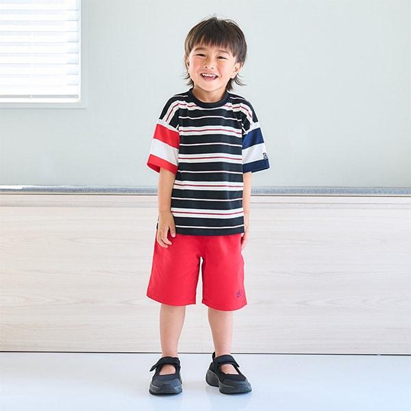 【純棉100%】【365D.】多色條紋寬鬆短袖T恤