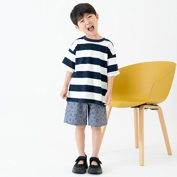 【純棉100%】【365D.】多色條紋寬鬆短袖T恤