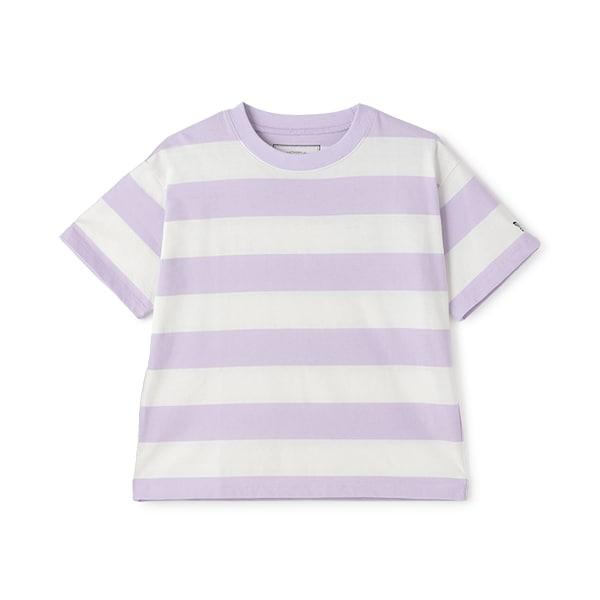 【純棉100%】【365D.】多色條紋寬鬆短袖T恤