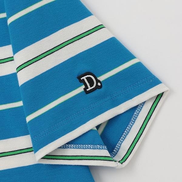 【純棉100%】【365D.】多色條紋寬鬆短袖T恤