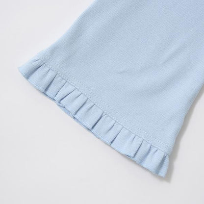 【人氣色補貨】【ともパン】下襬荷葉邊喇叭褲