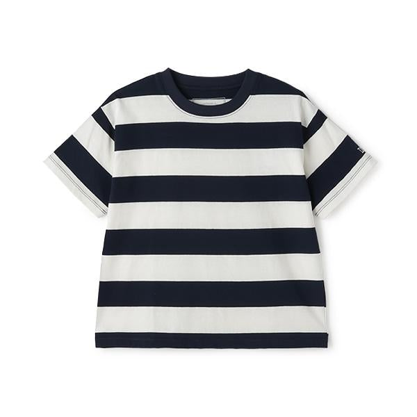 【純棉100%】【365D.】多色條紋寬鬆短袖T恤