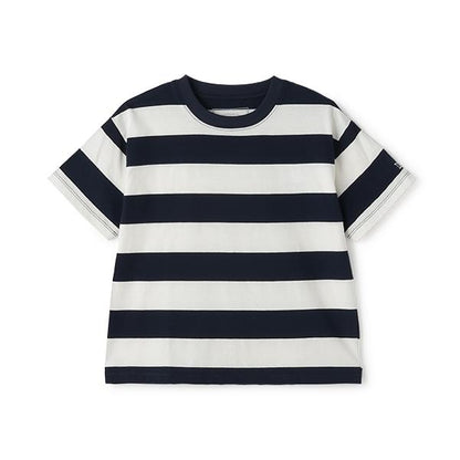 【純棉100%】【365D.】多色條紋寬鬆短袖T恤