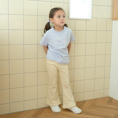 【人氣色補貨】【ともパン】下襬荷葉邊喇叭褲