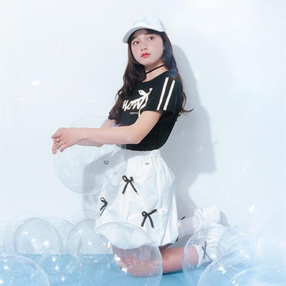 【Nico☆Puchi・Cuugal刊載】【接觸冷感】蝴蝶結字母T恤