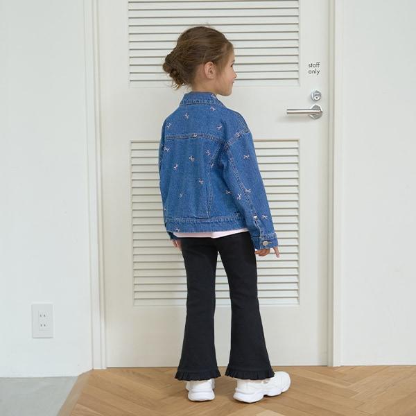 【人氣色補貨】【ともパン】下襬荷葉邊喇叭褲