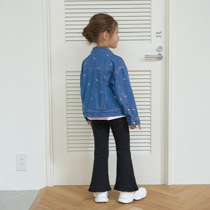 【人氣色補貨】【ともパン】下襬荷葉邊喇叭褲