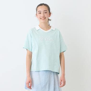 【防汙處理】翻領開襟字母T恤